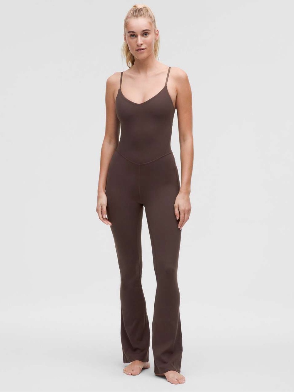 lululemon athletica Brown Spaghetti-Strap Jumpsuit